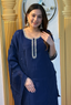 Midnight Grace: Lucknowi Embroidered Georgette Anarkali Gown