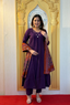 Deep Wine Georgette Anarkali Gown – Heavy Gotapatti & Mirror Work