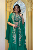 Lucknowi Embroidered Georgette Anarkali Gown