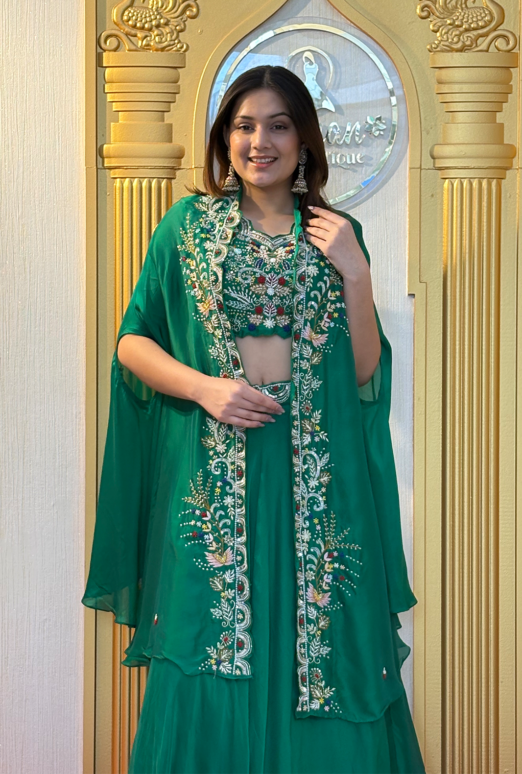 Lucknowi Embroidered Georgette Anarkali Gown
