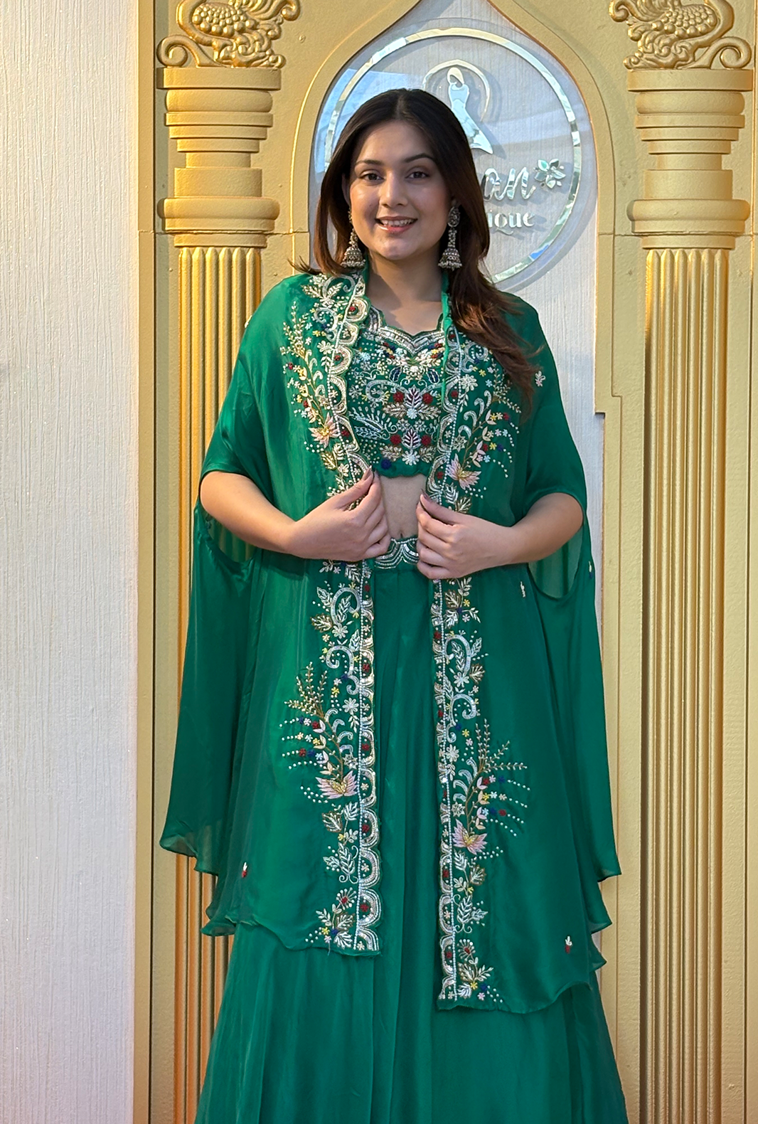 Lucknowi Embroidered Georgette Anarkali Gown