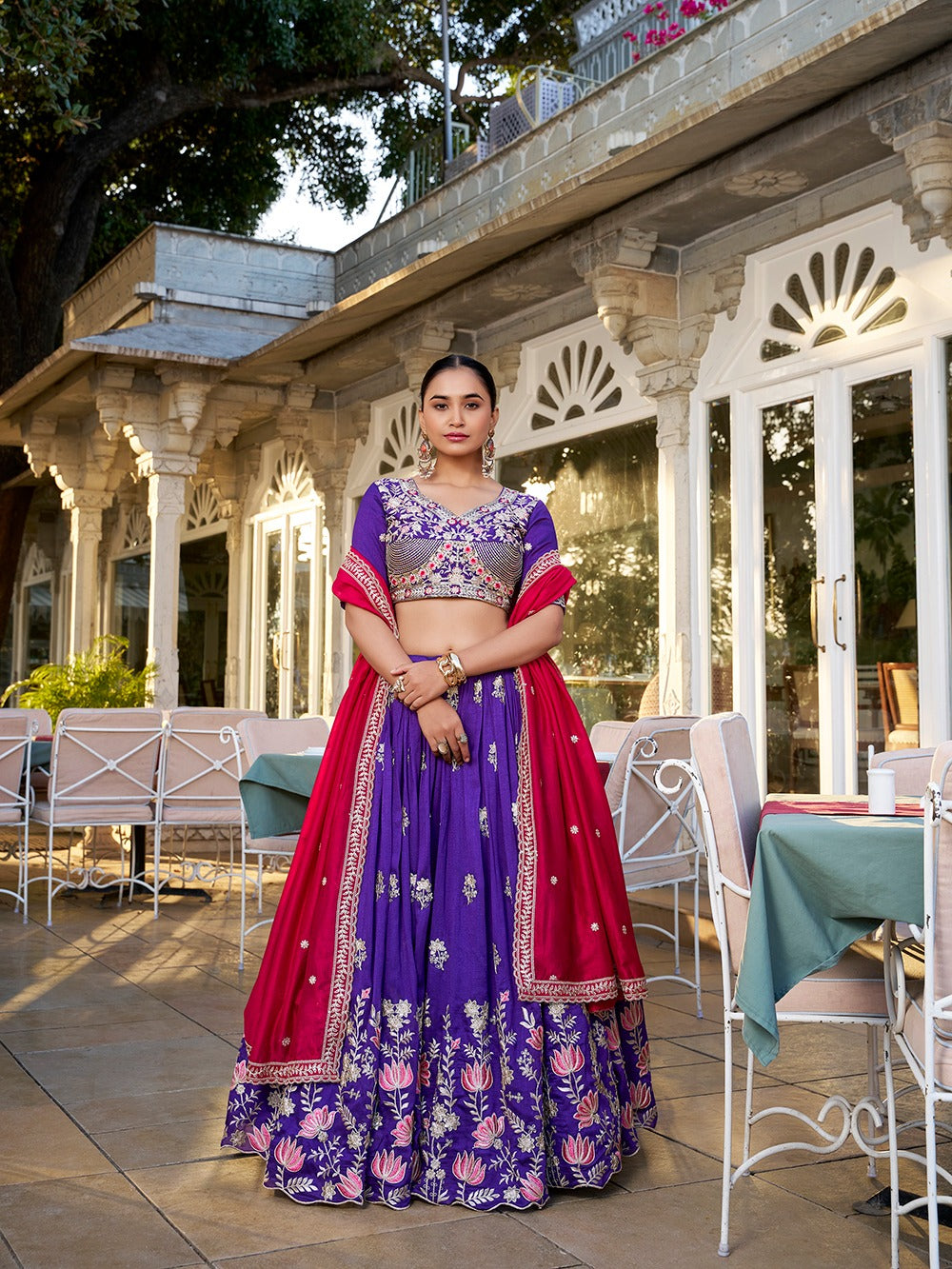 Vichitra Silk Wedding Lehenga Choli with Sequins & Thread Embroidery Main image